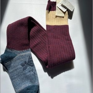 Free People over knee knit burgundy sock